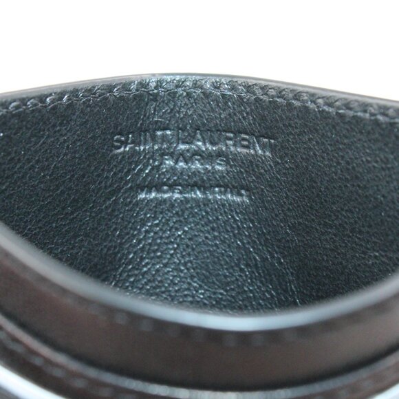 NWOT Saint Laurent Quilted Smooth Leather Card Case in Black/Silver - Picture 9 of 12